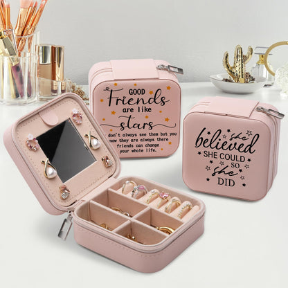 Friendship Gifts for Women Jewelry Box, Best Friend Bestie Gifts, Birthday Gifts for Women Friendship, Good Friends Are Like Stars Jewelry Case, Cool Gifts for Female Friend Jewelry Organizer Holder