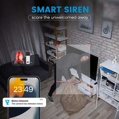 litokam Little elf Indoor Camera - 2K Pet Camera with APP Controlled, Smart Motion, Two-Way Audio, 360° Security Camera Indoor with IR Night Vision, Work with Alexa