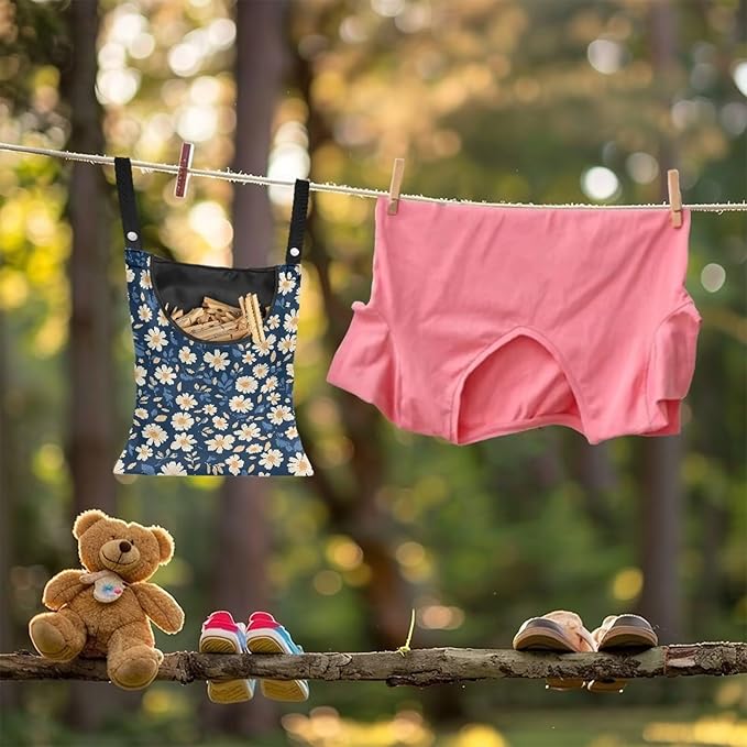 Clothes Pin Hanging Bag with Big Opening Storage Clothes Pins & Mini Clothespins