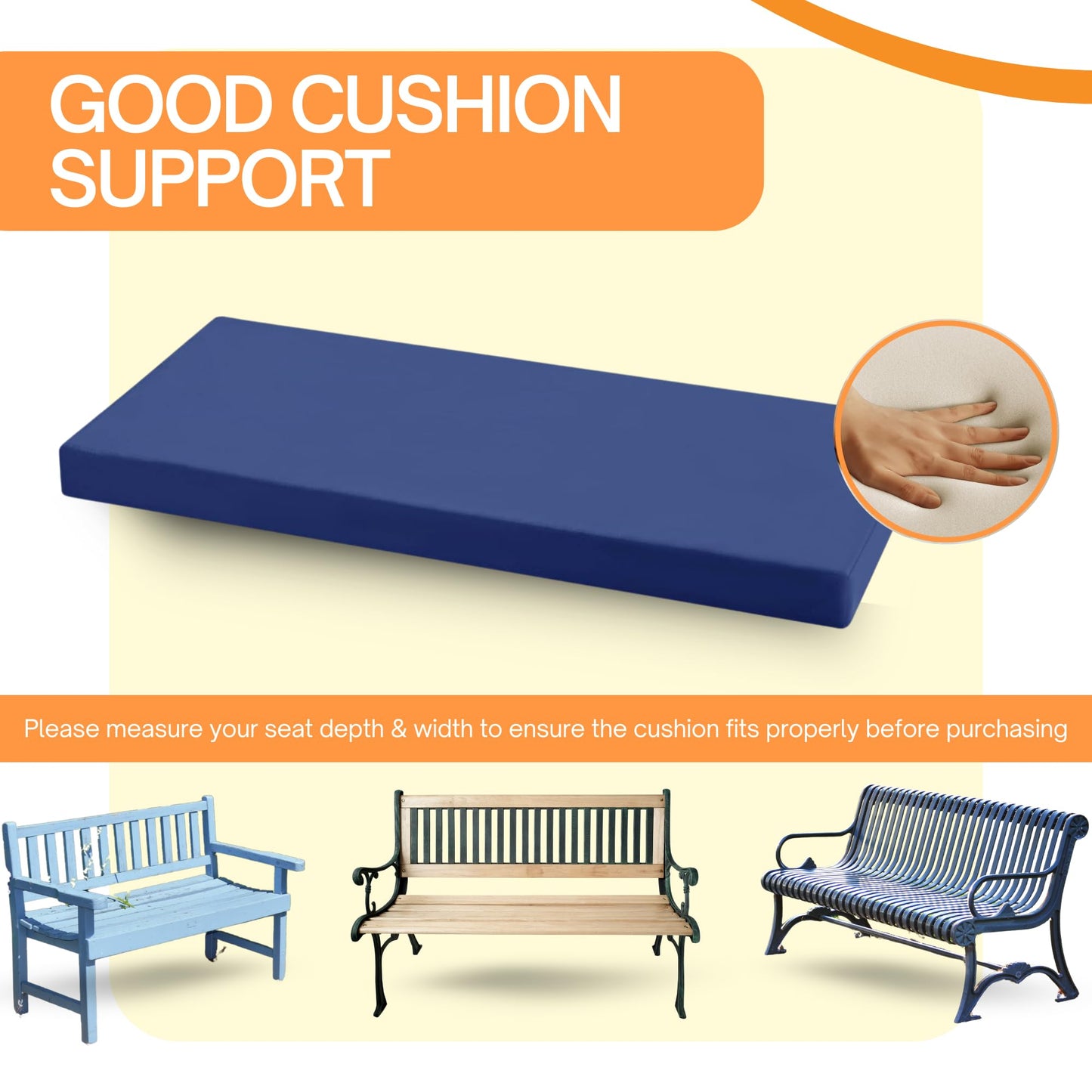 Crescent Textile 100% Waterproof Garden Bench Cushion 2/3/4 Seater Outdoor Long Bench Seat Pad for Lawn & Garden, Patio, Office, Coffee Shop with Removable Cover (2 Seater 108cm x 45cm x 5cm, Green)
