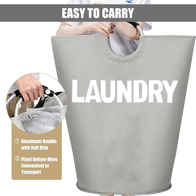 DOKEHOM 160L XX-Large Laundry Basket, Collapsible Laundry Bag, Foldable Laundry