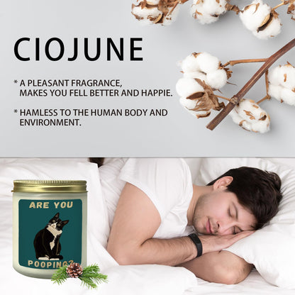 CIOJUNE Black Cat Bathroom Candle - Funny Cat Bathroom Decor Gifts, are You Poping Black Cedar Scented Candles