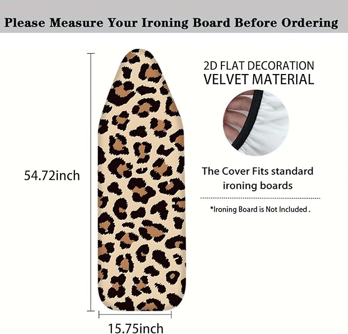 Nuxovilar Leopard Print Ironing Board Cover, 15 * 54inch, Fits Most Standard