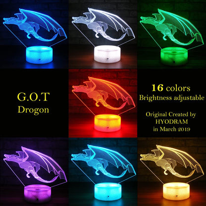 HYODREAM Dragon LED Lighting Kids Night Light,16 Colors with Remote Control Dragon Toy for Kids as a Birthday Gifts Christmas Gift for Boys and Girls