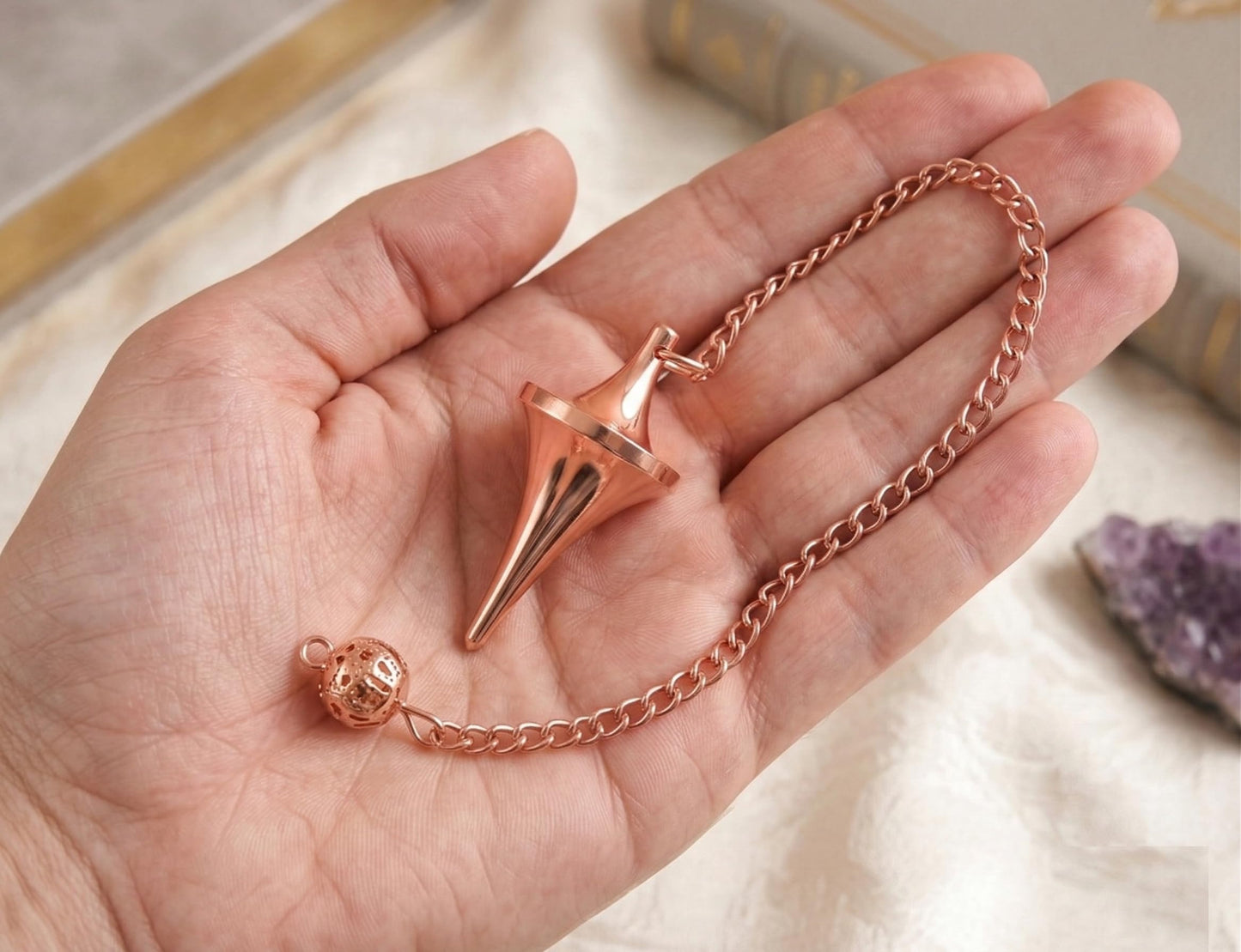 Myhealingworld UFO Design Copper Pendulum for Reiki Healing, Dowsing & Chakra Balancing – Space Ship Style Divination Tool for Meditation & Energy Cleansing