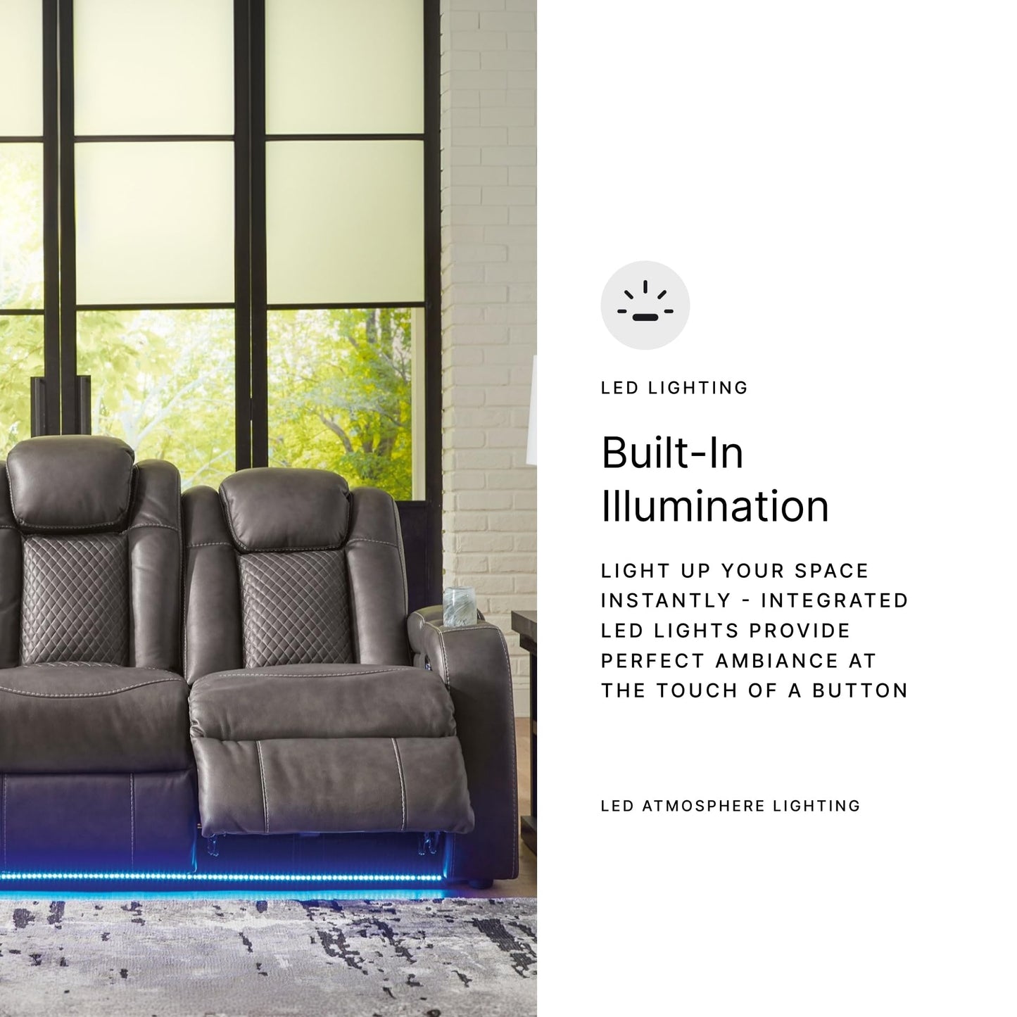 Signature Design by Ashley Fyne-Dyme Contemporary Power Reclining Sofa with USB Charging Ports and Adjustable Headrest, Brown