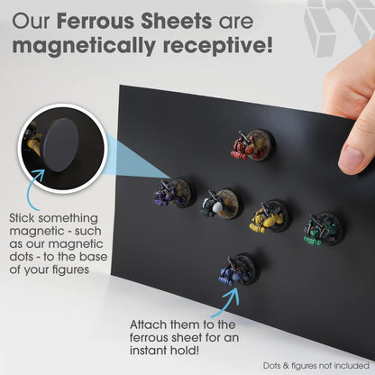 TMS A4 Self-Adhesive Rubber Steel Ferrous Sheet | Magnetically Receptive Surface (10 Sheets)