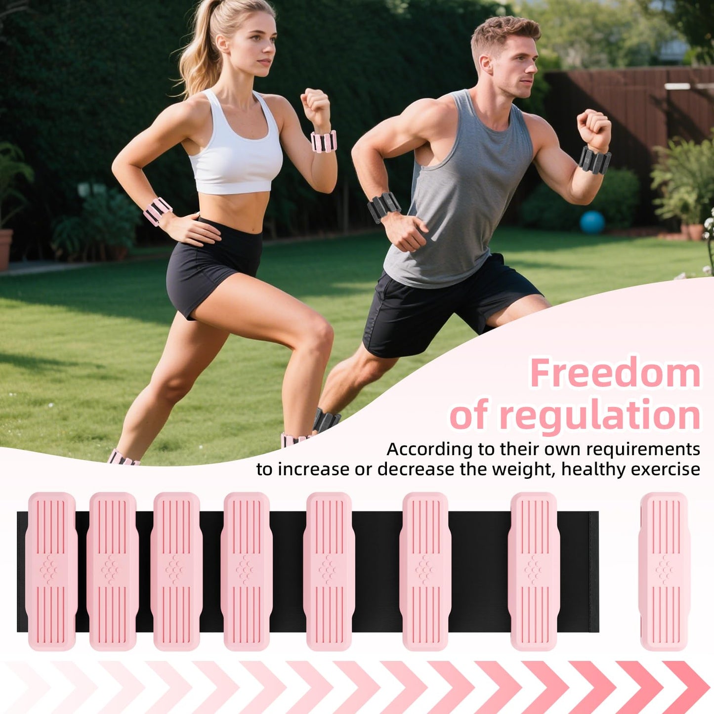 Pilates Wrist & Ankle Weights for Women, Wearable Wrist & Leg Weights Set of 2(1Lb Each) Adjustable Ankle Weights for Walking, Yoga, Dance, Pilates, Pool Exercises and Gym