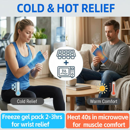 Wrist & Thumb Ice Pack Wrap, Cold & Hot Compress for Extreme Carpal Tunnel Relief, Thickened Reusable Gel Wrist Hand Thumb Ice Pack for Arthritis Tendonitis, Women & Men