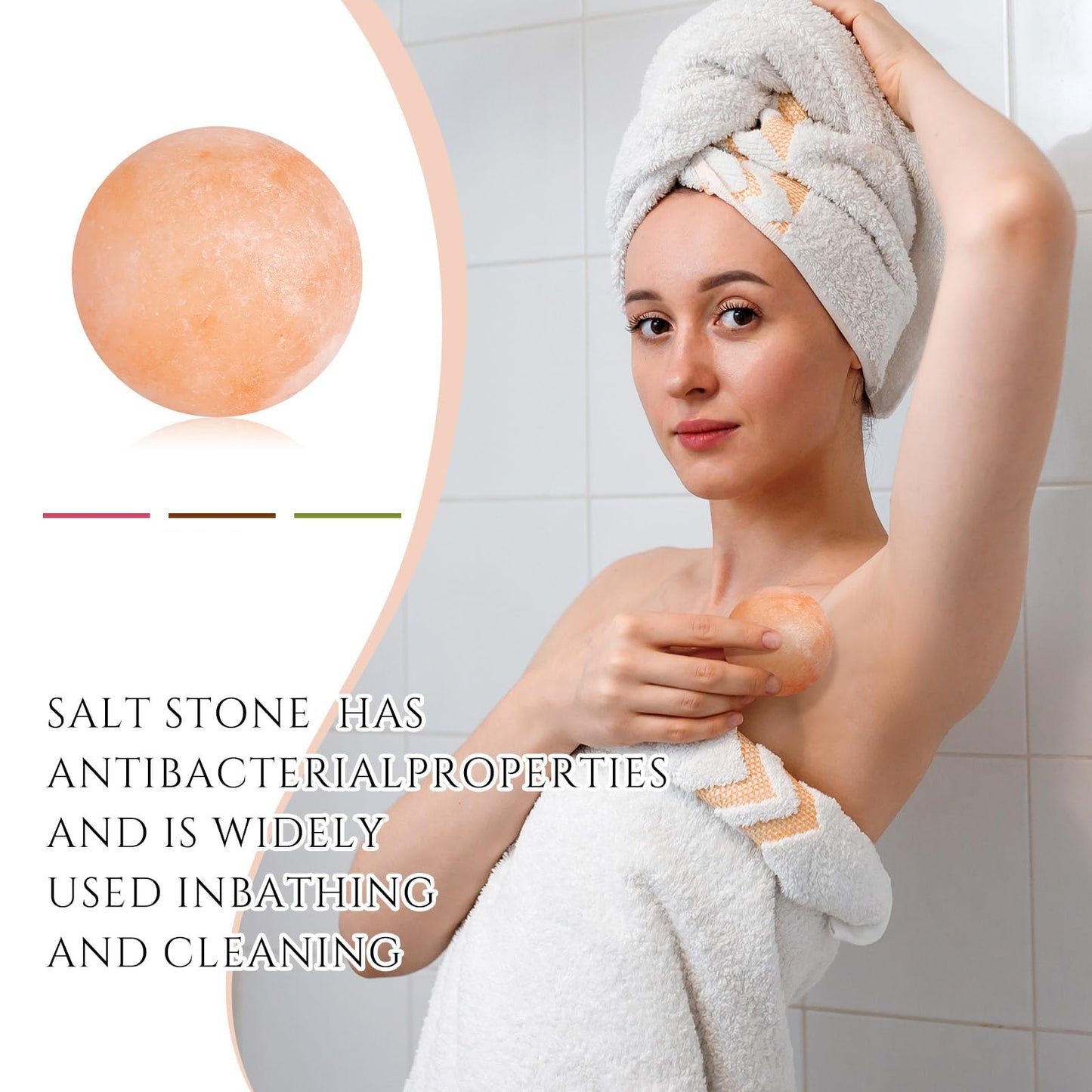 Swiffen Pack of 10 Round Ball Massage Stones, Pink Crystal Hand-Carved Stone for Massage Therapy, Deodorant and Salt and Sugar Scrubs, Spa Himalayan Salt Rocks, 1.97 Inch
