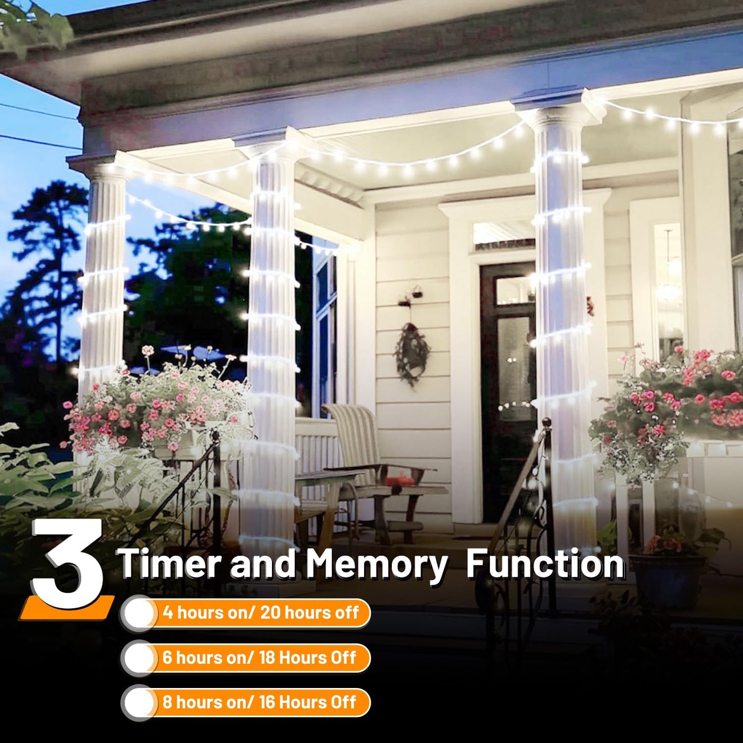 Domolli Christmas Lights 1000 LED 328 FT, Waterproof Christmastree Lights with 8 Modes, Remote Control 3 Timers & Memory Function Xmas Decorations for House and Holiday (Cool White)