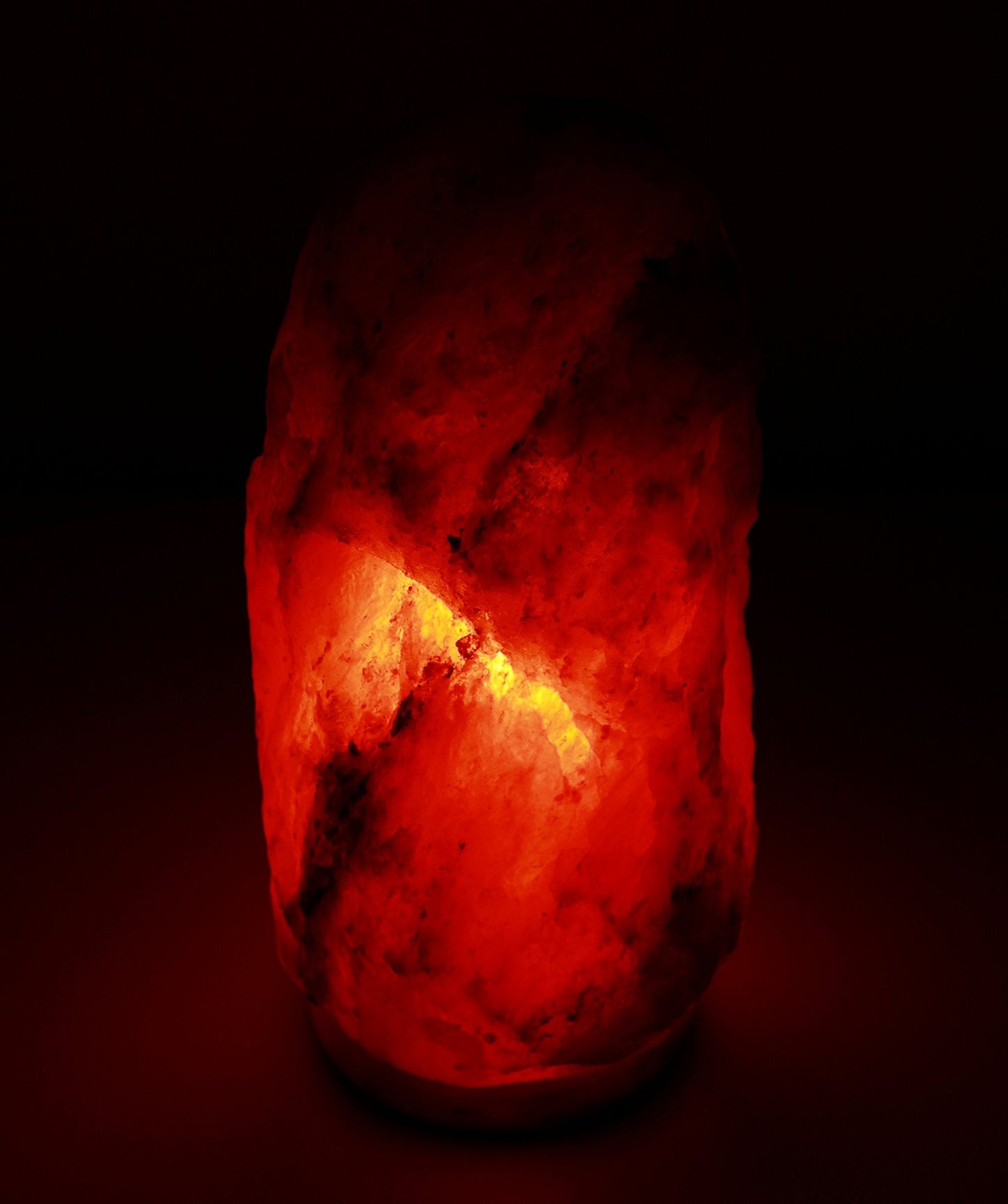 Himalayan Rock Salt Natural Crystal Lamp, 11.5" Tall – Soft Calm Therapeutic Light – Naturally Formed Salt Crystal Design On Onyx Marble Base – Tibetan Evaporated Rock Lamps – Dark Orange Hue