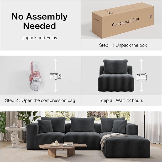 Novilla Modular Sectional Sofa, Modern Cloud Sectional Couch