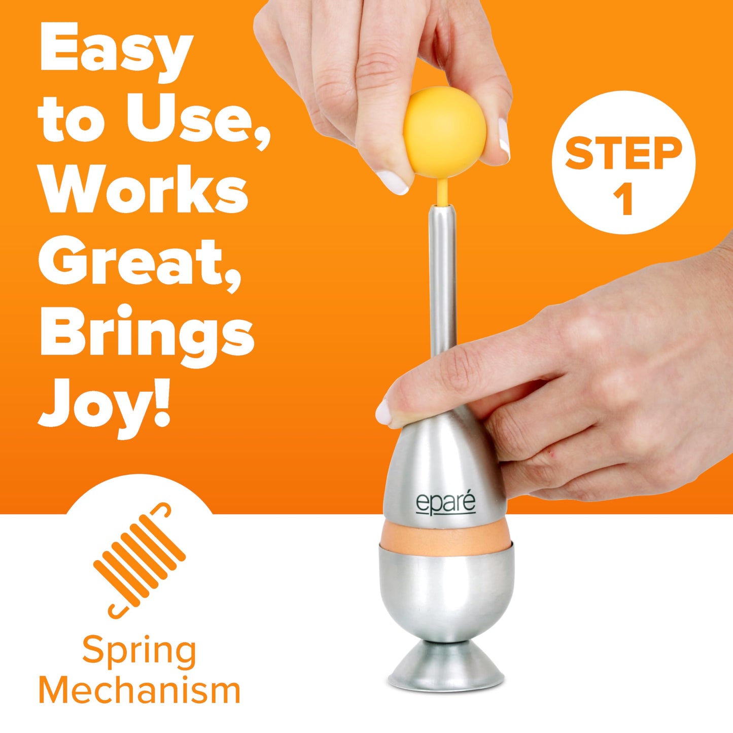 Eparé Egg Topper Cutter & Electric Salt and Pepper Grinder Mill - Egg Cups & Holder for Soft Boiled Eggs & Battery Operated Ceramic Burr Pepper Grinder Refillable