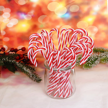 Jmkcoz Christmas Plastic Candy Cane Christmas Tree Hanging Ornament Twisted Crutch Candy Canes for Xmas Gift Holiday Decoration Party Favor (150, Red and White)