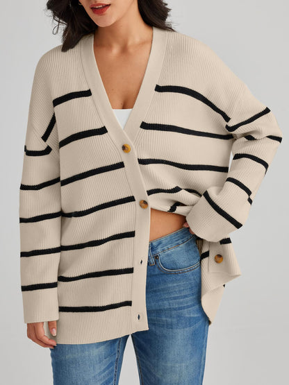 LILLUSORY Women Oversized Cardigan Sweater 2025 Fall Outfits Cloth Fashion V Neck Knit Button Front Casual Trendy Tops