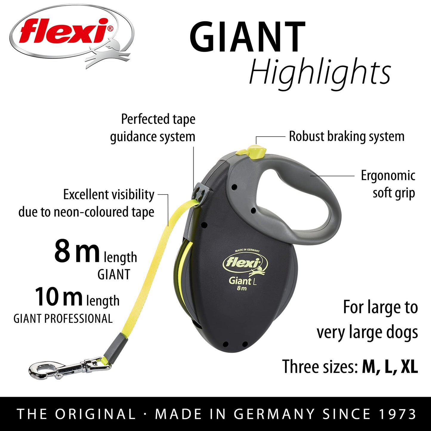 flexi Giant Professional L Tape 10 m black/neon yellow