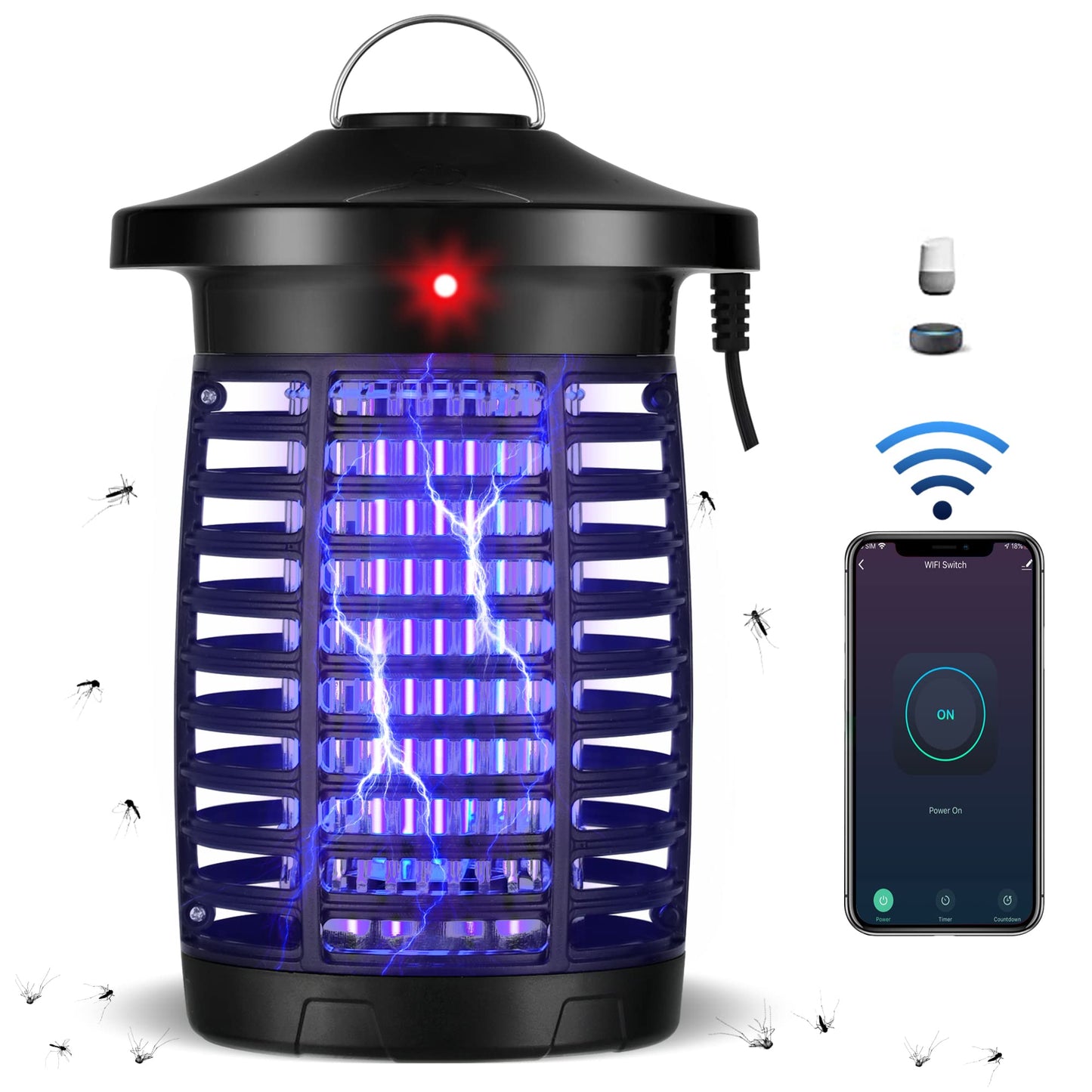 Smart Bug Zapper Outdoor, Mosquito Zapper, Electric Zappers can be APP Remote and Voice Control, Compatible with Alexa and Google Home