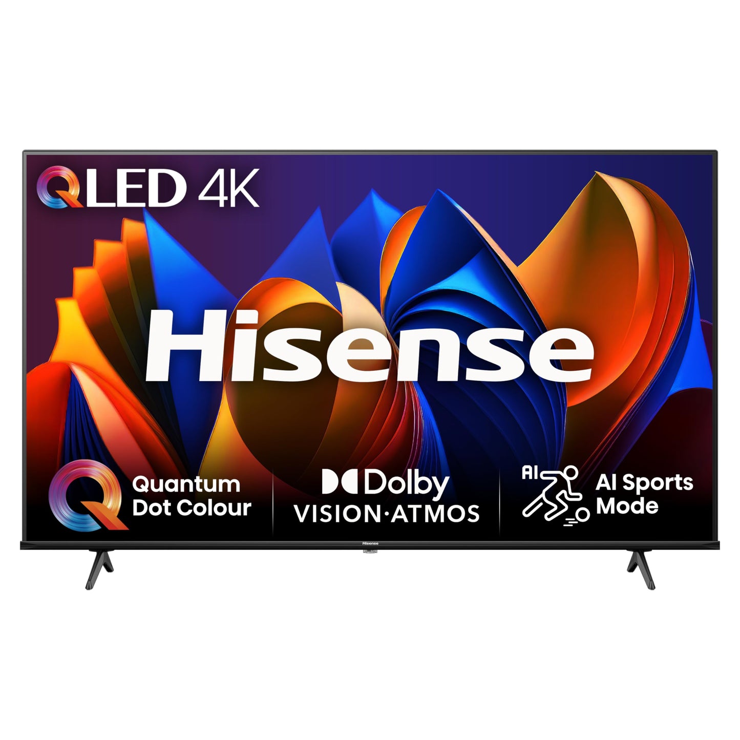 Hisense 65 Inch 4K QLED Smart TV 65E77NQTUK - Quantum Dot Colour, 4K AI Processor, Dolby Vision Atmos, Smooth Motion, Sports Mode, Vidaa OS with Freely, Youtube, Netflix and Disney+ (2024 Model)