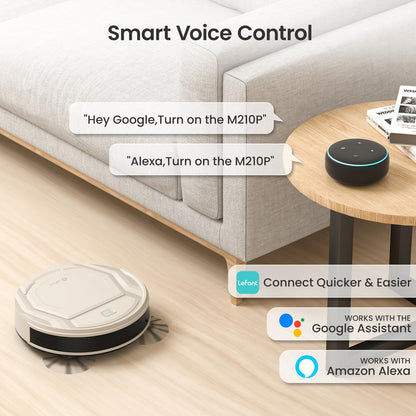 Lefant M210 Pro Robot Vacuum, Slim Quiet, 3 Adjustable Suction Levels, 6 Modes, Robot Vacuum Cleaner for Pet Hair, Hard Floors & Low Carpets, Self-Charging, WiFi/App/Alexa Control, Gray