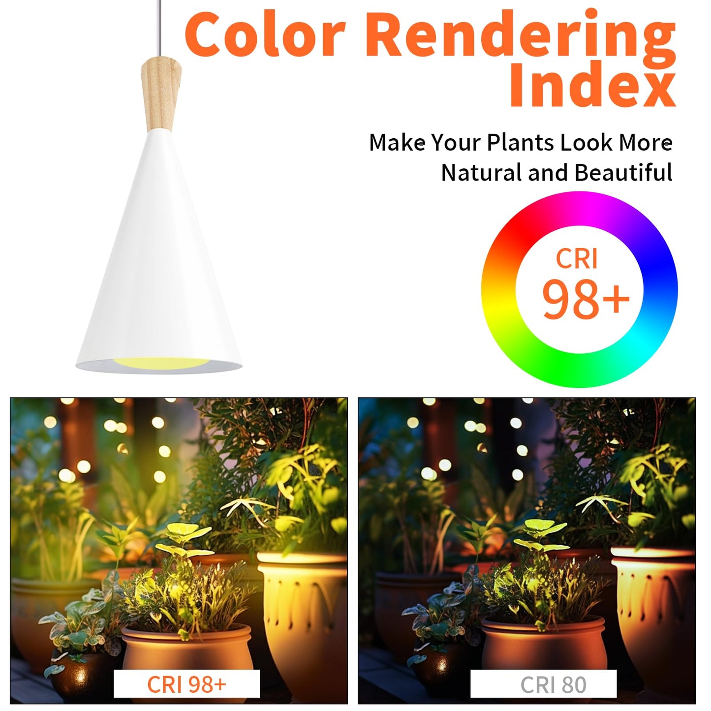 Hanging Grow Light,25W Full Spectrum Hanging Plant Lights for Indoor,Plants Wall Mounted Grow Light with 16.4FT Power Cord,LED Grow Lights for Indoor Growing,Monstera,Devil's Ivy,Seedling(White)