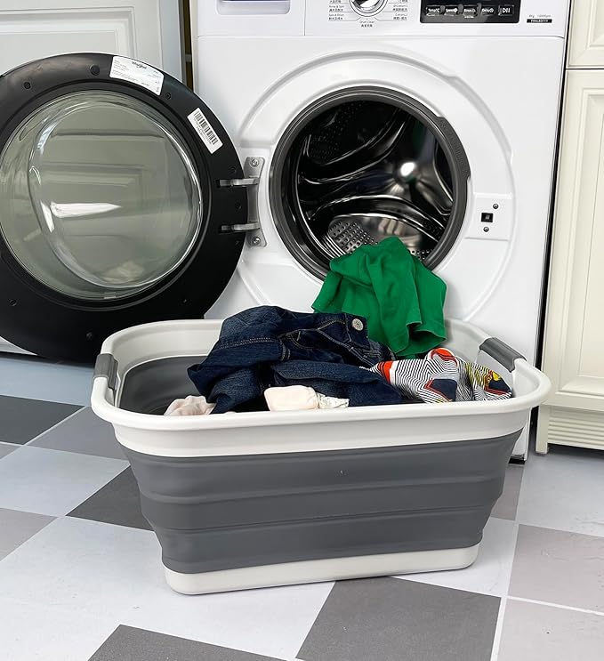 SAMMART 42L Collapsible Plastic Laundry Basket
