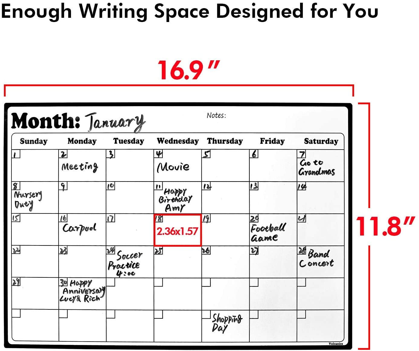 Fridge Calendar Magnetic Dry Erase Calendar Whiteboard 2025 Calendar for Kitchen Refrigerator Smart Planners