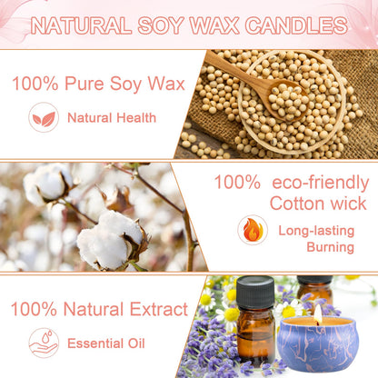 Candles - Scented Candles Gift Set for Women, 9-Pack Natural Aromatherapy Candles for Home Scented, Long Burning Gifts for Stocking Stuffers, Party Favor, Mothers Day, Birthday, Valentines Day