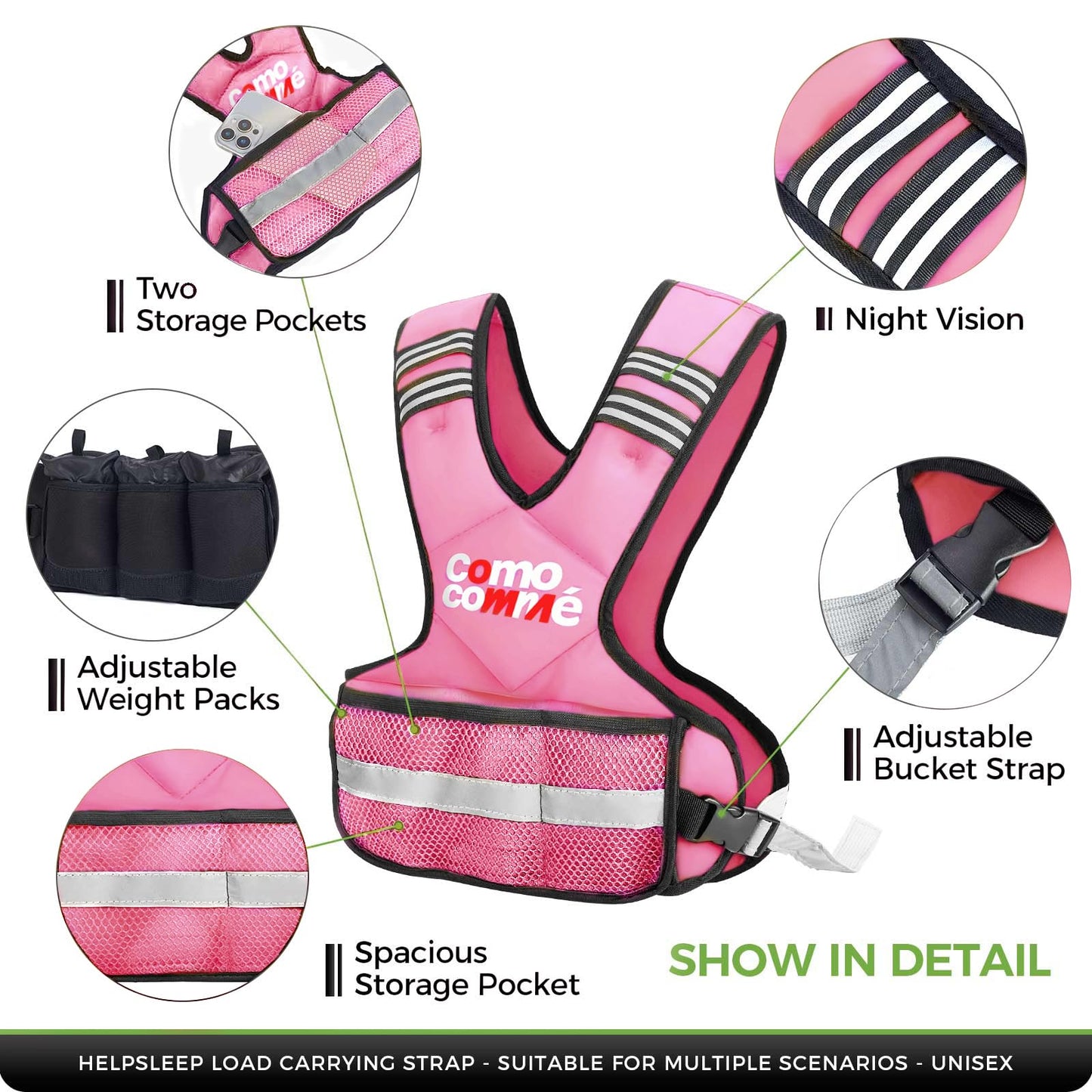 Adjustable Weighted Vest for Men Women, 4-10lb/12-18lb/20-32lb Vest with 6 Ironsand Weights and Large Pocket, Adjustable Body Weight Vest Exercise Set for Running, Walking