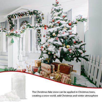 Pextian Christmas Fake Snow Decor, Artificial Snow Fluff Decoration, Cotton Snow for Winter Village, Flame Resistant Indoor Snow Blanket for Nativity, Christmas Decoration(5.6 OZ)