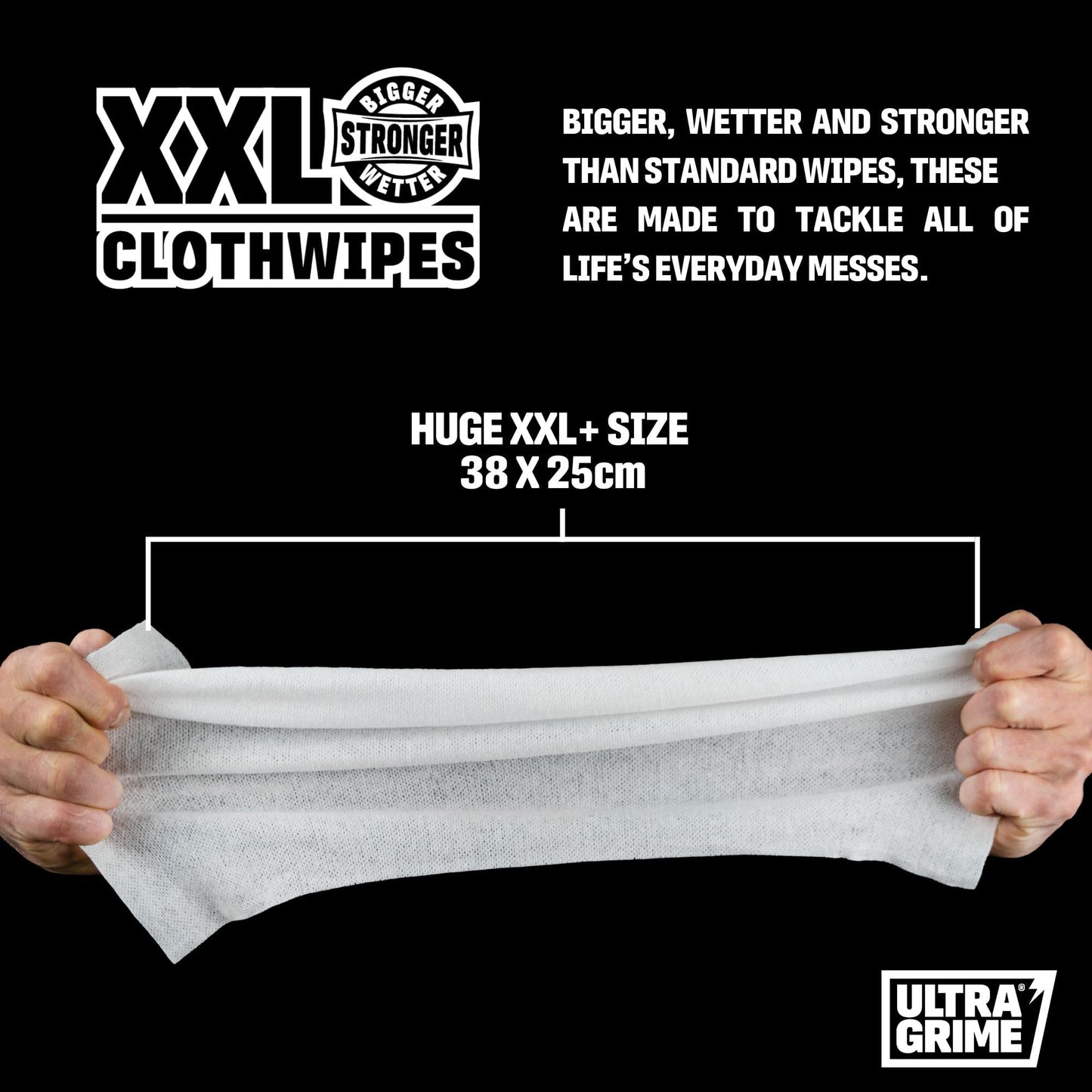 UltraGrime Antibac Clothwipes 80 Thick Large Wipe Pack - large wetwipes - cleaning clothwipes antibac - multi purpose - antibac hand clothwipes industrial clothwipes toilet
