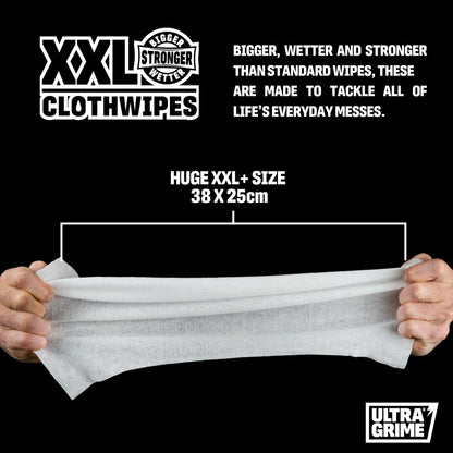 UltraGrime Antibac Clothwipes 80 Thick Large Wipe Pack - large wetwipes - cleaning clothwipes antibac - multi purpose - antibac hand clothwipes industrial clothwipes toilet