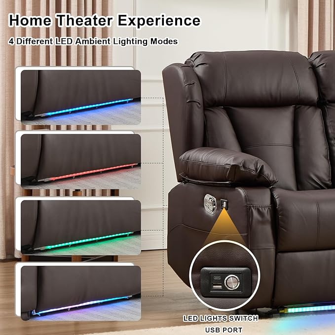 58.3" Reclining Loveseat Sofa, RV Loveseat Recliner Couch