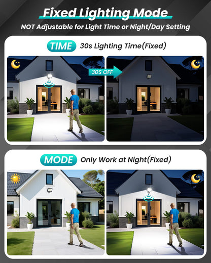 CLY Security Lights Outdoor Motion Sensor, 30W PIR Sensor Security Light 2820 Lumen IP66 Waterproof Motion Sensor Floodlight, 6500K Cold White LED Outdoor Light Mains Powered for Garden NO Earth Wire