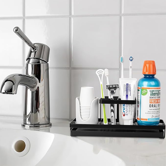 Toothbrush Holders for Bathrooms, Carbon Steel Tooth Brushing Holder Electric