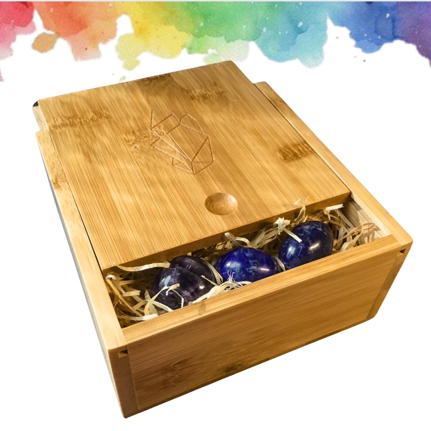 Obilea Gems - 28-Piece Chakra Crystal Healing Set with Bamboo Storage Box – Includes Chakra Tumbled Stones, Specimen Crystals, Raw Clear Quartz Points, Selenite Charging Plate, Storage Bag & Info Card