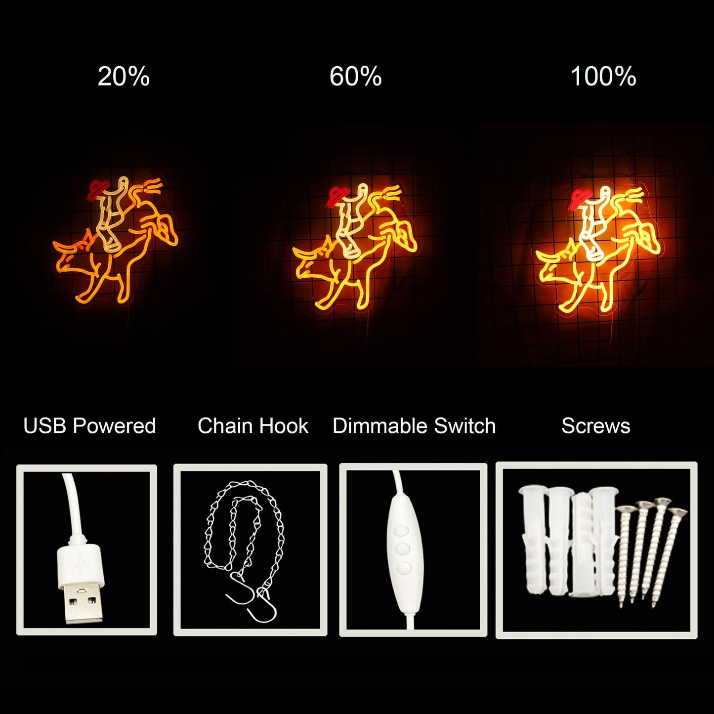Rodeo Neon Sign, Cowboy Rides Bull Neon Light, Bull Riding Led Sign, Western Man Rides Light Up Sign Rodeo Room Wall Art Decoration gifts for men