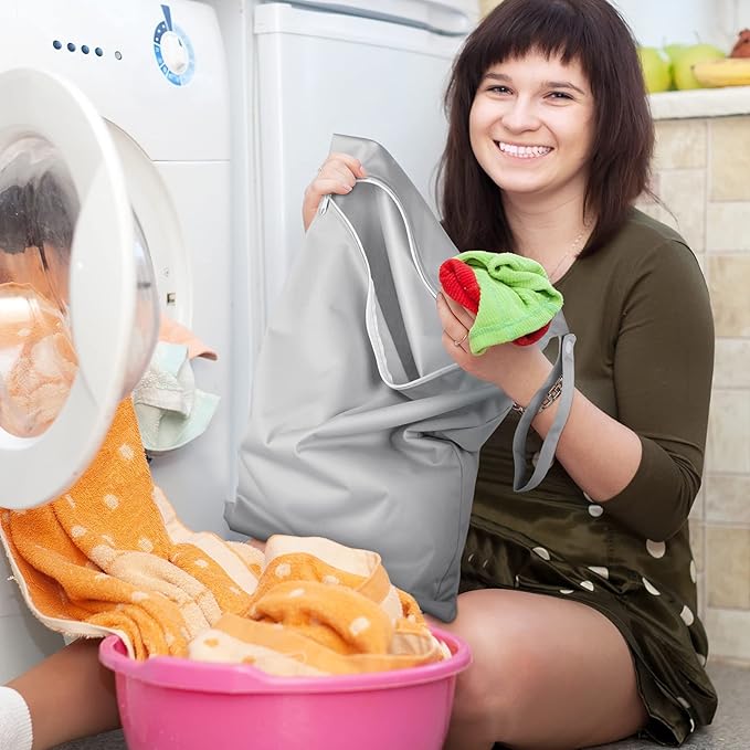 Shappy 2 Pcs Large Travel Laundry Bag Washable Waterproof Wet Dry Large Dirty