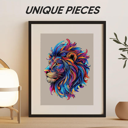 Wooden Jigsaw Puzzle, 200 Pcs Unique 3D Shape Jigsaw Puzzles, Wood Puzzle Gift Box Packing, Medium Size Letter, Creative Gift for Adults and Kids, Fun Challenging (EA4Lion, 200PCS)