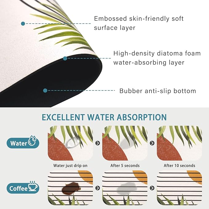 19.5" x 12" Dish Drying Mat & 24" x 5.5" Sink Splash Guard, Super Absorbent