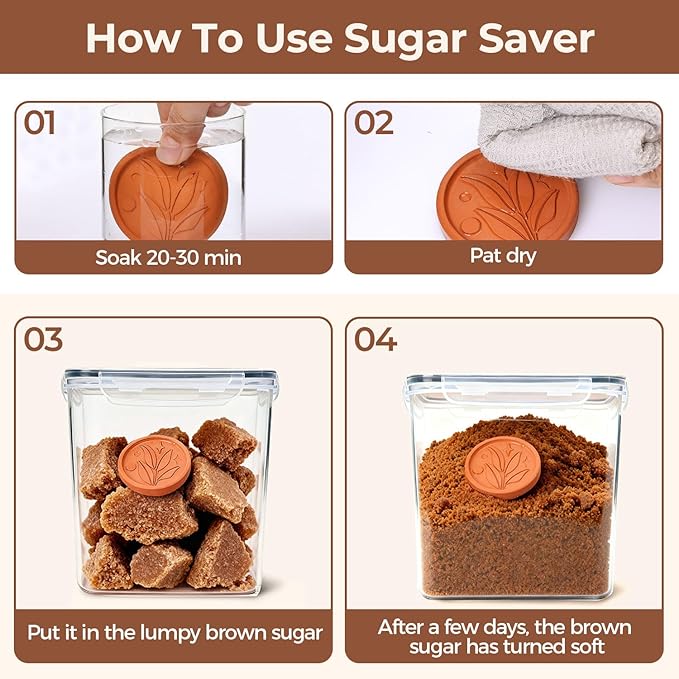 ComSaf Brown Sugar Container Set of 2, Airtight Food Storage Containers
