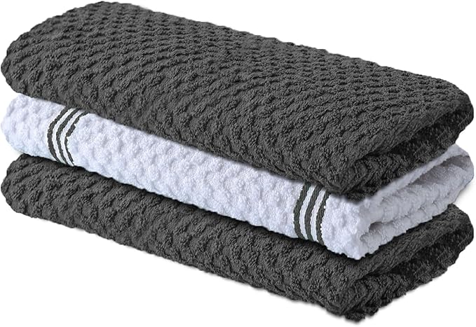 Infinitee Xclusives Premium Kitchen Towels – Pack of 3, 100% Cotton |15 x 25|