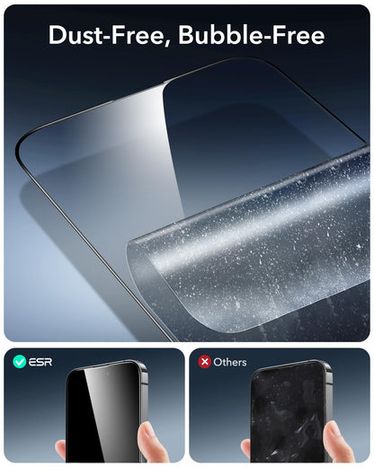 ESR 3 Pack 9H+ Glass for iPhone 16 Pro Max Screen Protector, [Military Grade Shatterproof & Longest Durable] Armorite Ultra-Tough Tempered Glass with UltraFit Tray