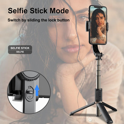 Gimbal Stabilizer for Smartphone,Selfie Stick Tripod with Remote Control Auto Balance 360° Rotation 1-Axis Phone Gimbal for Group Selfies Live Streaming Video Recording