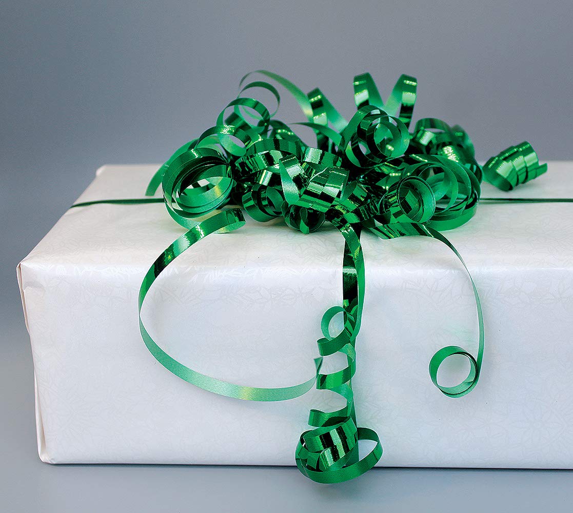 Curling Ribbon Christmas Holiday Gift Ribbons Xmas Set 3 Rolls Red Green Silver Curly Thin Metallic Holidays Gifts Wrapping & Decoration (RED, Green, Silver)