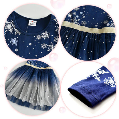 VIKITA Girls Dresses for Winter Long Sleeve Toddler Clothes Christmas Party Tulle Dresses, LH4586 5T