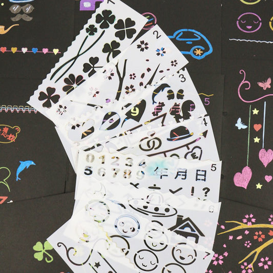 16PCS Drawing & Painting Stencils for Planner, Notebook, Diary