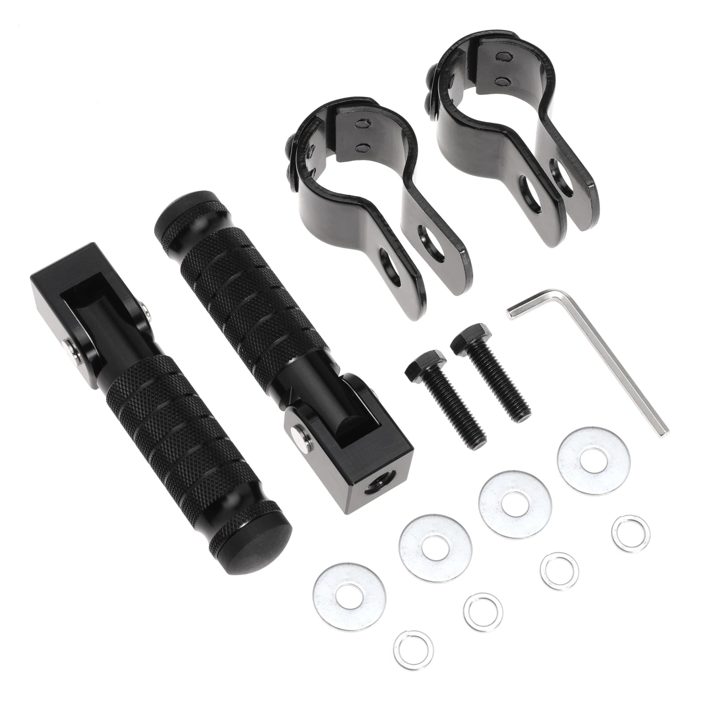 M8 Motorcycle Footrests For Yamaha For Honda For Suzuki For Aprilia 90 Degree Foldable Footpegs Motorbike MiniBike Dirt Pit Bike CNC Motorcycle Folding Footpegs Rearsets Folded Footrest (Black)