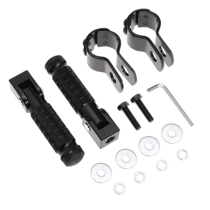 M8 Motorcycle Footrests For Yamaha For Honda For Suzuki For Aprilia 90 Degree Foldable Footpegs Motorbike MiniBike Dirt Pit Bike CNC Motorcycle Folding Footpegs Rearsets Folded Footrest (Black)