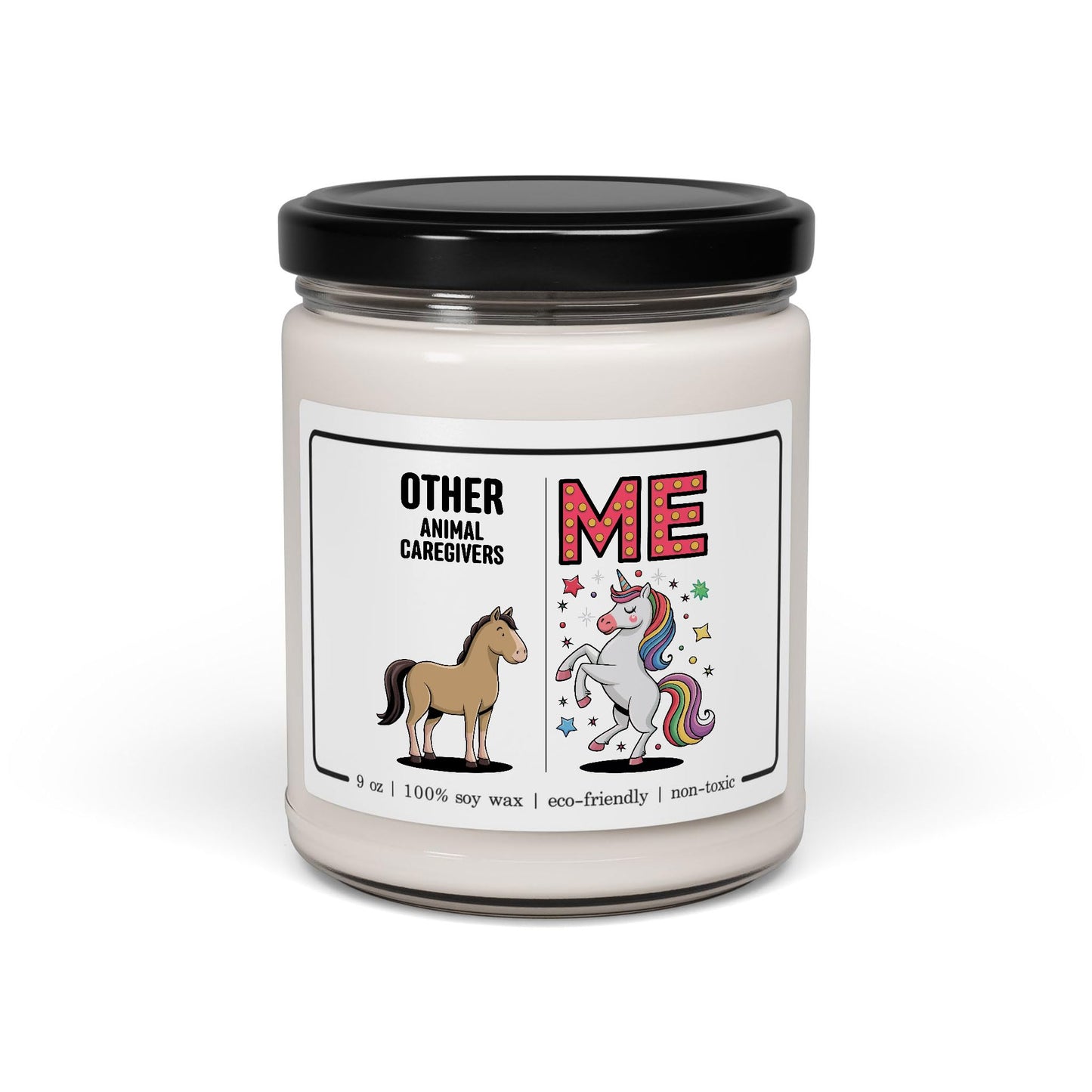 Funny Animal Caregiver Gifts for Women - Other Animal Caregivers vs Me Unicorn Candle for Coworker Staff Employee Boss Manager - Christmas - 9oz Soy Wax Cinnamon Vanilla Scent